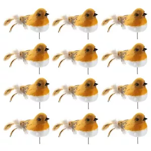 12 pcs Decorative Robins-Artificial Feathered Bird Christmas Tree Decoration - Picture 1 of 16
