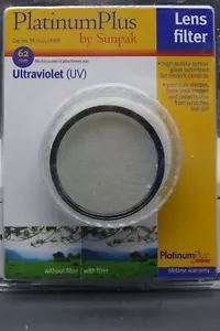 Sunpak Platinum Plus 62mm Ultraviolet UV Filter Sealed - Picture 1 of 1