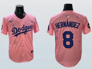 Los Angeles Dodgers - Kike Hernandez #8 Pink 2025 Tokyo Series Jersey S to 3XL - Picture 1 of 1
