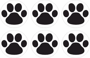 Set 6x aufkleber sticker auto motorrad pfote tier hund  katze - Picture 1 of 1