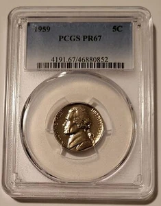 1959 Jefferson Nickel Proof PR67 PCGS - Picture 1 of 2