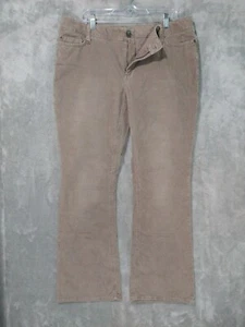 Eddie Bauer Pants Womens 16 Beige Corduroy Curvy Bootcut Outdoor Casual Stretch - Picture 1 of 9