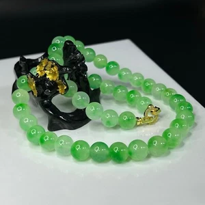 Collares de jadeíta de jadeíta verde claro hielo natural raro de 12 mm certificado - Imagen 1 de 12