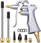 Pistola de aire industrial con boquilla de latón ajustable y 2 extensiones de ac