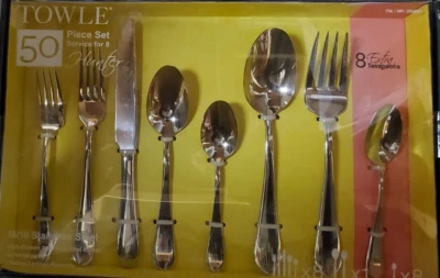 Towle Hunter 18/10 Stainless Steel 50 Piece Service For 8 Flatware Set