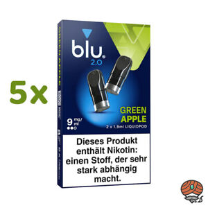 5x blu 2.0 GREEN APPLE 9mg/ml Nikotin Liquid-Pods à 2 Stück (ersetzt myblu)