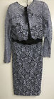Lela Rose Strapless Dress With Matching Jacket Periwinkle Lace Size 10/12