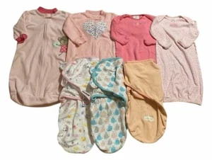 Baby Mädchen Kleider Swaddle Decken Schlafsäcke Paket 0-3 Monate Carters - Bild 1 von 16