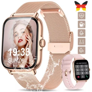 NEU Smartwatch Damen Android Bluetooth Anruf Blutdruck Herzfrequenz Funktion DHL - Zdjęcie 1 z 13