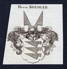 1820 Koehler Khler Obersachsen Wappen Adel coat of arms Kupferstich engraving