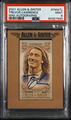 2021 Topps Allen & Ginter Mini Rookie Auto Trevor Lawrence #FMATL PSA 9 RC - Image 1 of 2