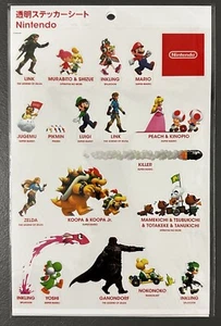 Nintendo Store Japón Exclusivo-Nintendo Personaje Transparente Hoja Adhesivo-¡NUEVO! - Imagen 1 de 2