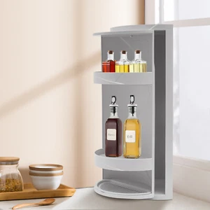 Estante de almacenamiento giratorio de escritorio de 3 niveles cesta organizador estante cocina baño - Imagen 1 de 9