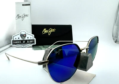 ÓCULOS DE SOL POLARIZADO MAUI JIM ISLAND EYES MJ 859-17 PRATA COM AZUL HAVAÍ NOVO - Imagem 1 de 4