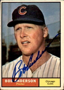 Bob Anderson Chicago Cubs 1961 Topps #283 Autographed Baseball Card DECEASED - Picture 1 of 2