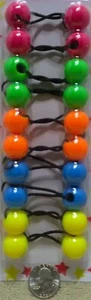 Pink green blue braid Scrunchie jumbo beads hair tie girl Ball Ponytail Holder - Picture 1 of 2