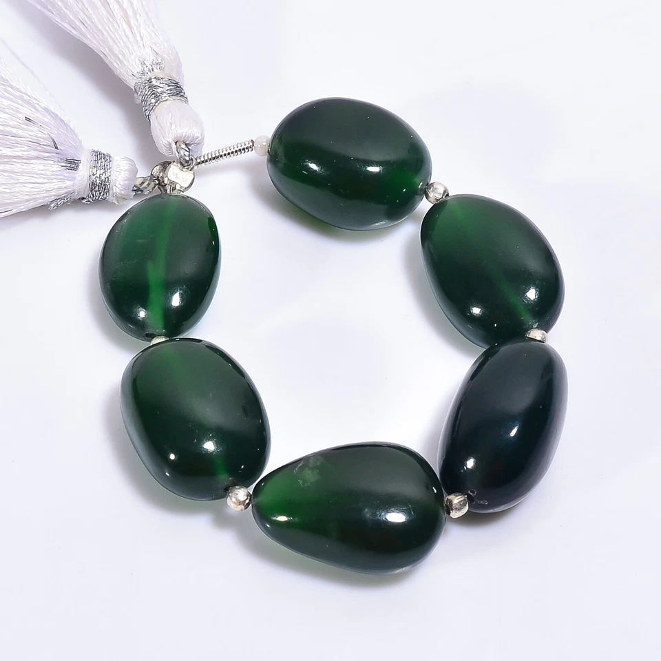 Cuentas lisas de piedras preciosas serpentinas naturales 16X13 18X13 mm hilo 4" E-2686 Foto 1 de 1