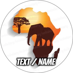 Topper per torta mappa Africa decorazione festa compleanno commestibile regalo personalizzato - Foto 1 di 10