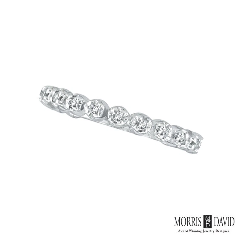 0.20 Carat Natural Diamond Stackable Guard Ring Band G SI 14K White Gold - Image 1 of 1