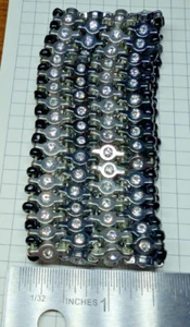 Black Metal 1.25" Wide Clear Rhinestones Heavy Stretch Bracelet - Picture 1 of 7