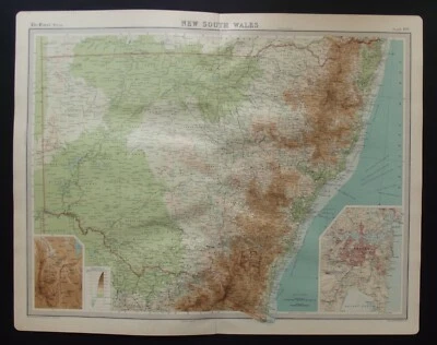 Antique Map: New South Wales, Australia, by John Bartholomew, Times Atlas, 1920 - Image 1 of 4