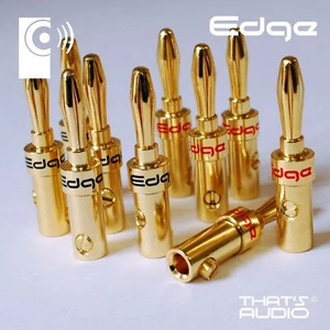 EDGE 4mm Banana Plug (Straight) Gold Plated (10 Pack) - Picture 1 of 6