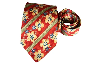 CANALI ГАЛСТУК МУЖСКОЙ ГАЛСТУК КРАСНЫЙ/ЦВЕТОЧНЫЙ ШИРИНА: 3,75» ДЛИНА: 57» - Изображение 1 из 3