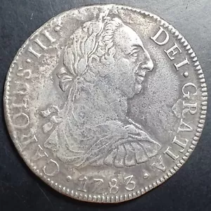 Mexico Spanish Colonial 8 Reales Carol Carolus III 1783 Mo FF Ex Shipwreck - Picture 1 of 4
