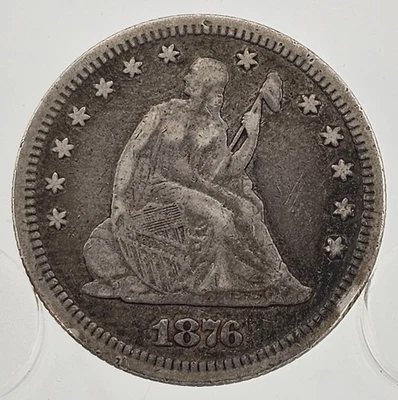 1876 Seated Liberty Quarter 25c Coin - Philadelphia - 90% Silver - Image 1 of 2