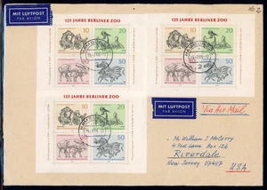 Deutschland 1969 Berliner Zoo Sc# 9N275 Satz drei Blätter auf handelsüblichem Einband - Bild 1 von 2