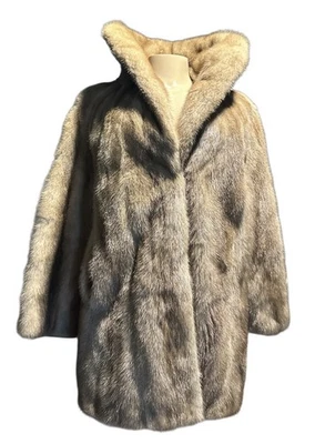 Abrigo Visón Informal BENSKY FURS Downtown Little Rock Genuino Visón Tostado Formal Foto 1 de 4