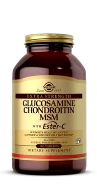 180 Comprimidos SOLGAR EXTRA FUERTE GLUCOSAMINA CONDROITINA MSM CON ÉSTER-C 4/27 Foto 1 de 2