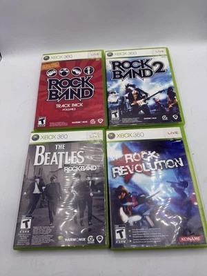 Xbox 360 Rock Band Track Pack Volumen 2, Beatles, Rock Revolution y Rockband 2 Foto 1 de 4