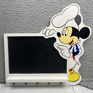 Vintage Disney Mickey Mouse Wall Menu Chalkboard Key Holder Chef Mickey - Picture 1 of 12