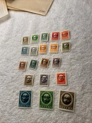 Germany-BAVARIA-Sc.# 156-175-HISTORICAL FIGURES-IMPERFORATE.MNH - Image 1 of 4