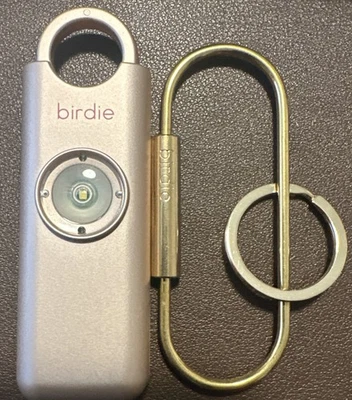 BIRDIE LOVE She's Birdie-Personal Safety Alarm Keychain for women- metallic rose