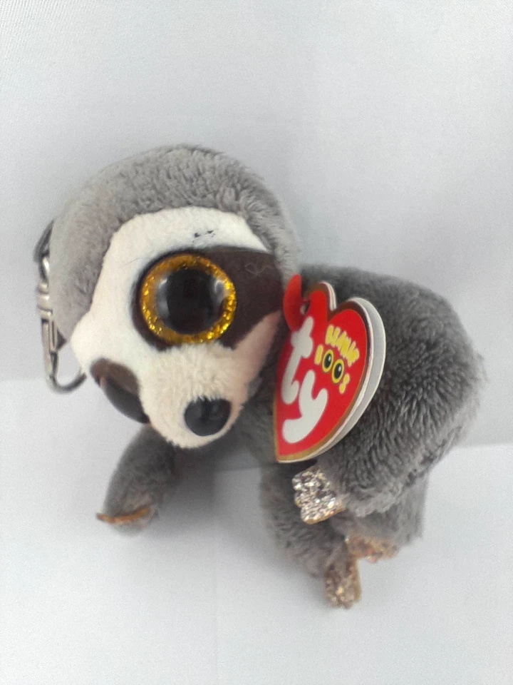 Ty Boos Plüschtier Faultier Dangler Schlüsselanhänger aus Sammlung 2018 Herz Tag - Bild 1 von 4