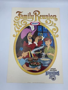 Vintage Disney 25th Anniv Peter Pan Hook Kraft Disneyland Family Reunion Poster - Picture 1 of 10
