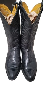 NOCONA Black Lizard Leather Cowboy Boots 1501-28-403 11D - Picture 1 of 8