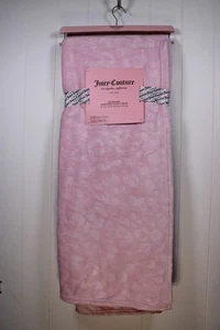 Juicy Couture 60"x 70" Pink Plush Throw Blanket Oversized embossed Cheetah, twin - Picture 1 of 3