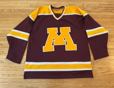 VTG 80’s Minnesota Golden Gophers NCAA Ice Hockey Jersey Mens L EUC Blank Big 10 - Image 1 of 4