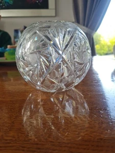 Beautiful Antique Carved Glass With Flower Pattern And Indents From Slovakia - Picture 1 of 4