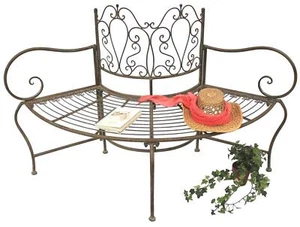 Rundbank Metall Halbrund 112287 Bank Sitzbank Baumbank 2-Sitzer 135cm Gartenbank - Bild 1 von 8