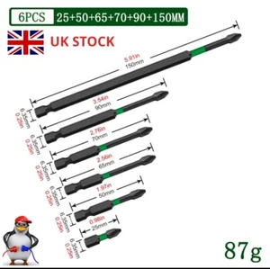 PH2 impact magnetic anti slip cross screwdriver Set Impact Drill Bit - Picture 1 of 14