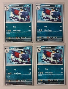 4x Honchkrow 132/193 y 4x Murkrow 131/193 tarjeta de Pokémon SV Paldea evolucionada casi nueva - Imagen 1 de 2