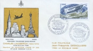 FRANCE C49  LINDBERGH FLIGHT - Club Philatelique Masonic cachet - Picture 1 of 1