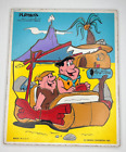 Vintage Playskool Flintstones Fred And Barney Arrive Wooden Puzzle 1980