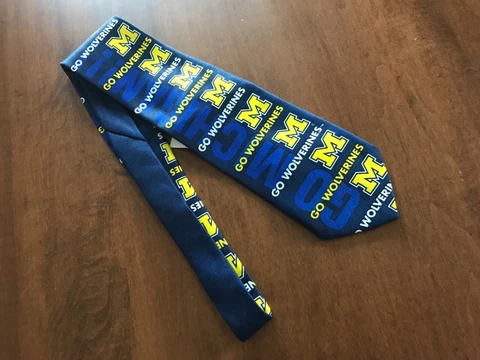 Unuversity Of Michigan officially licensed Wolverine necktie, by Ralph Marlin  N Cover