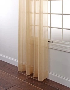 MUST SEE Lucky Stripe Voile Panel Sheer Window Curtain Elegant Striped Design - Picture 1 of 7