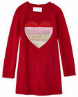 NWT The Childrens Place Sequin Heart Girls Sweater Dress Valentines Day